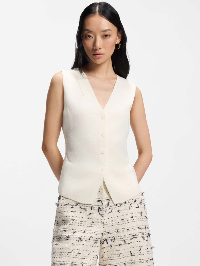 Colete de Malha com Decote em V