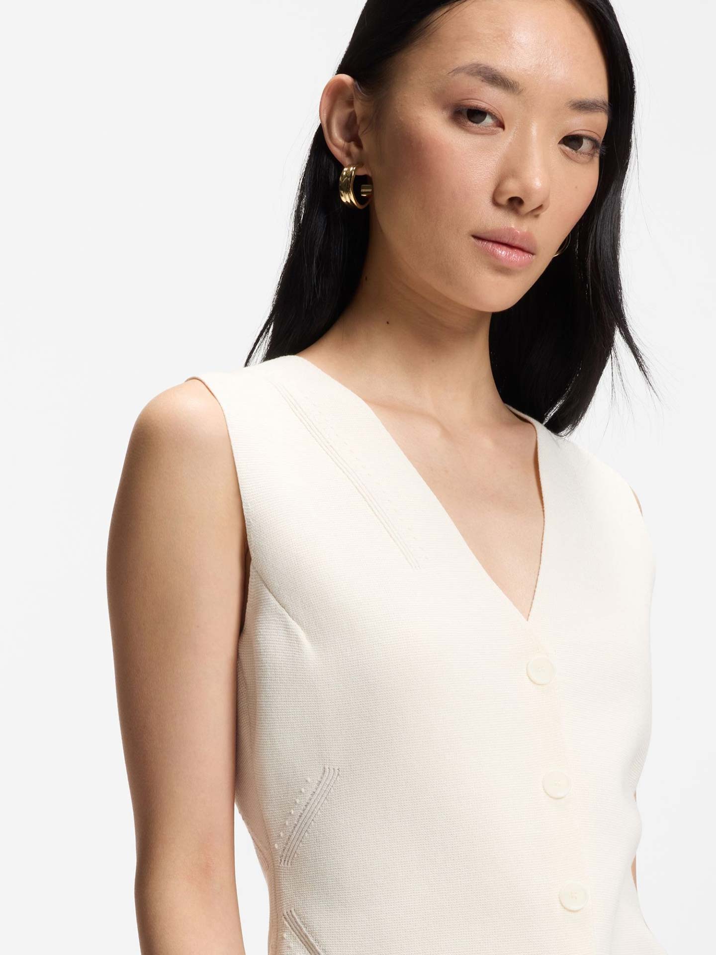 Colete de Malha com Decote em V