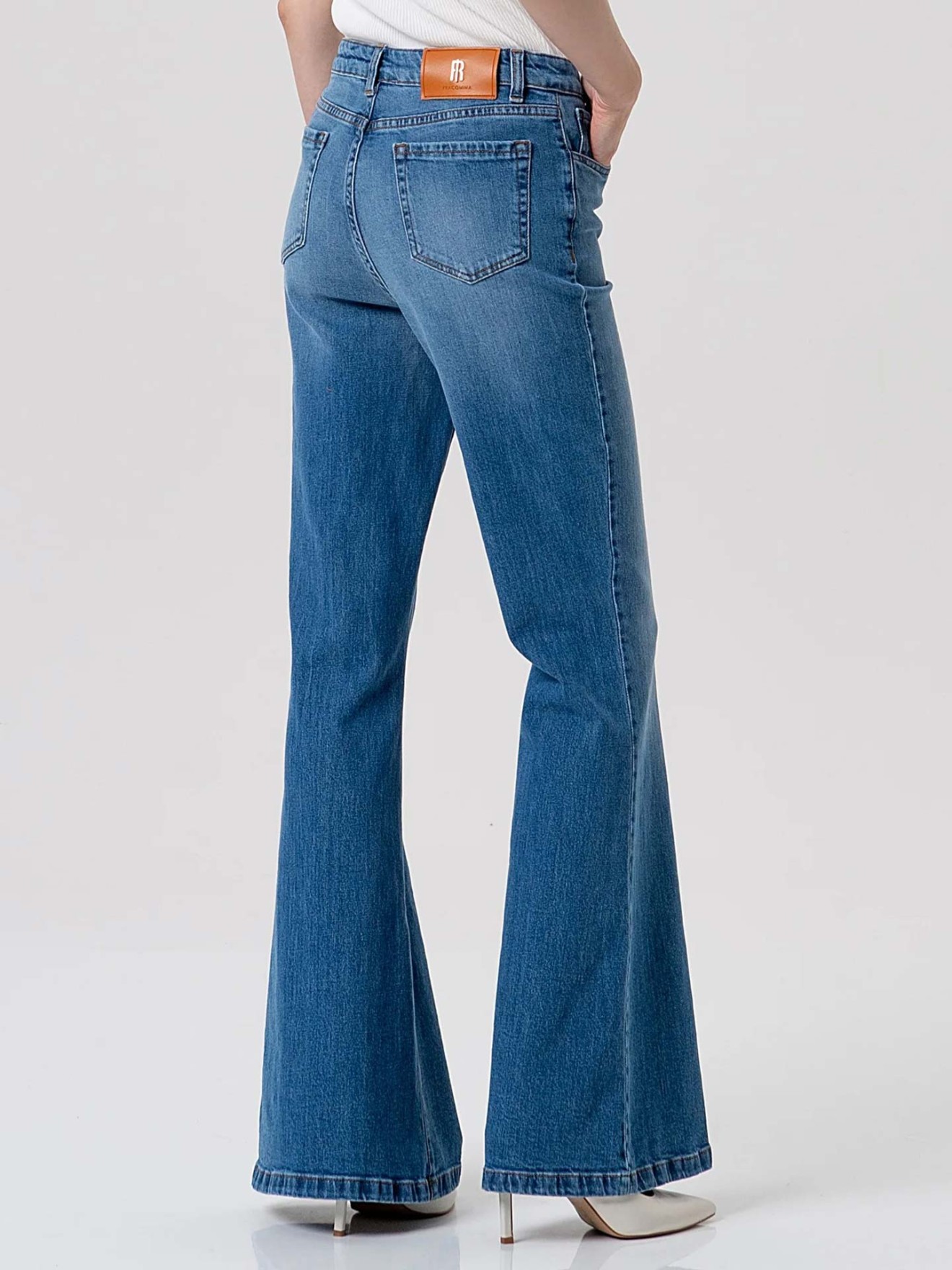 Cal�as de Ganga Flared de Cintura Subida