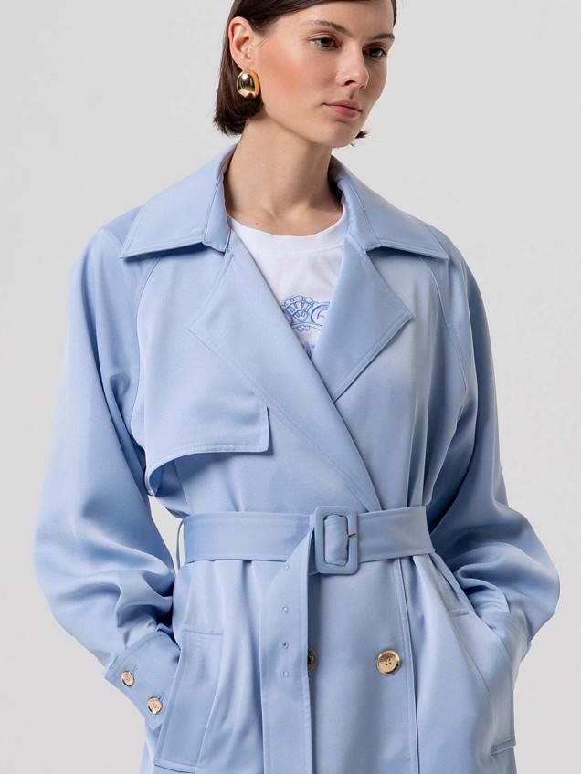 Trench Coat Longo de Cetim