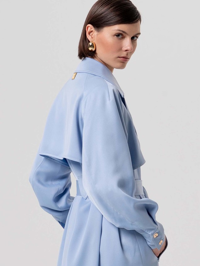 Trench Coat Longo de Cetim