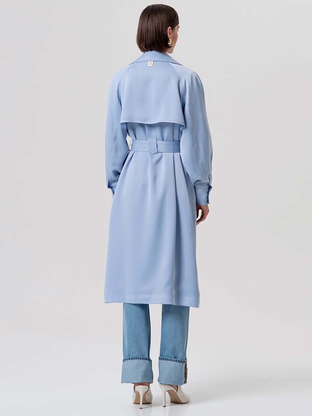 Trench Coat Longo de Cetim