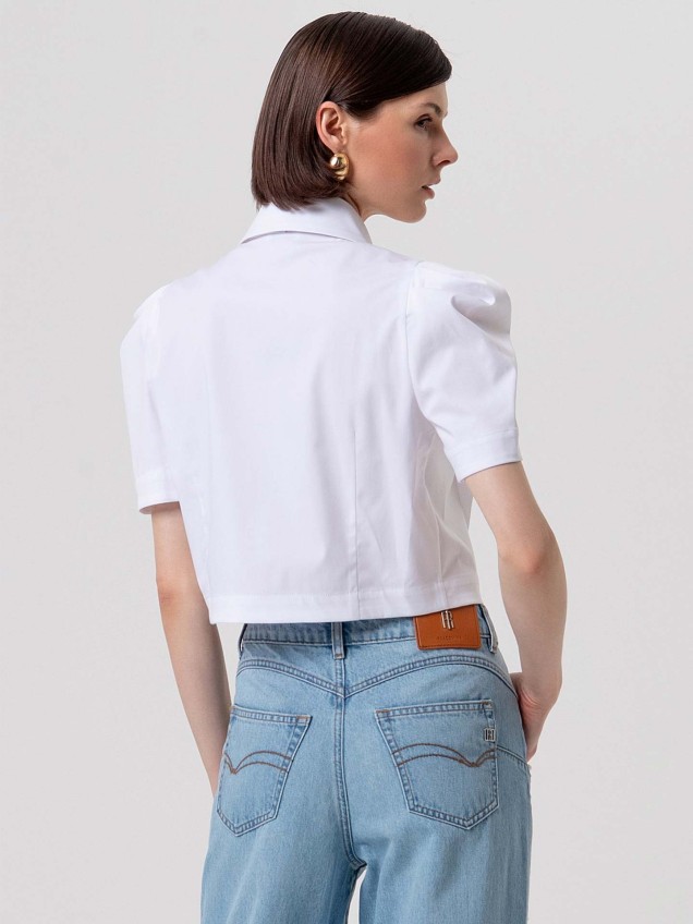 Camisa Cropped de Popelina