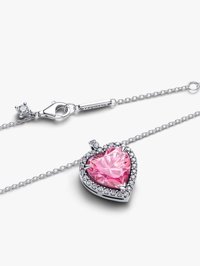 Gargantilha Coração Auréola Rosa
