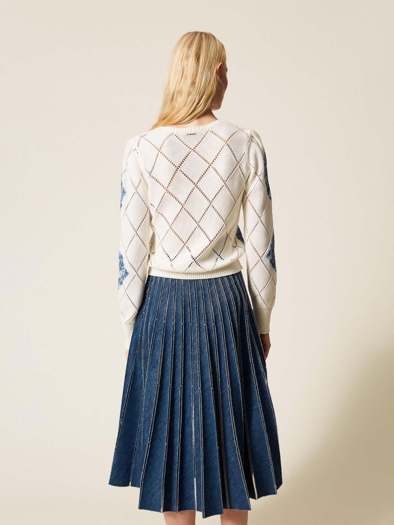 Saia Midi Plissada de Ganga