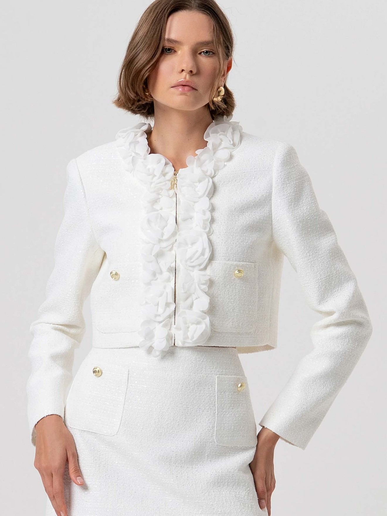 Casaco Curto de Tweed