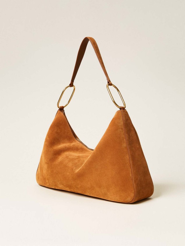 Mala de Ombro Hobo em Camurça