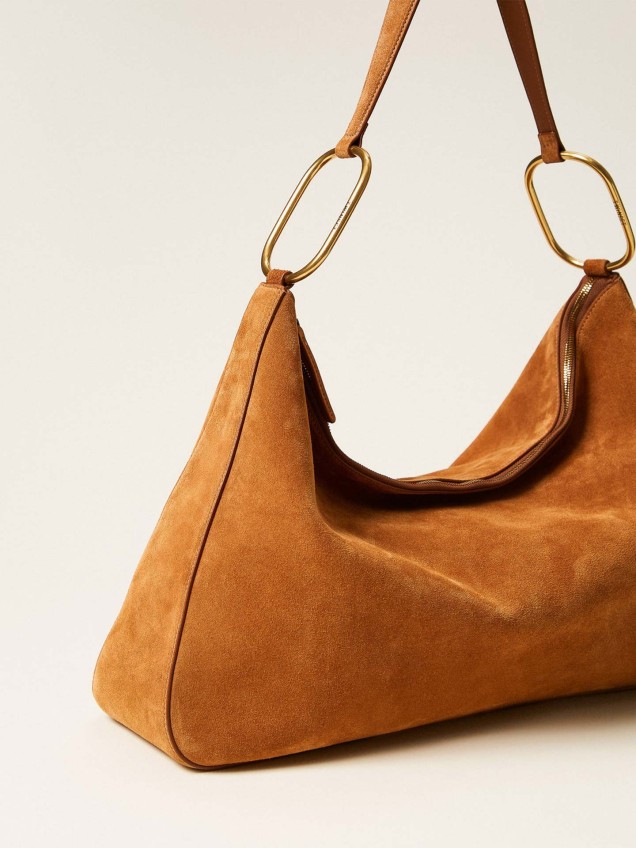 Mala de Ombro Hobo em Camurça