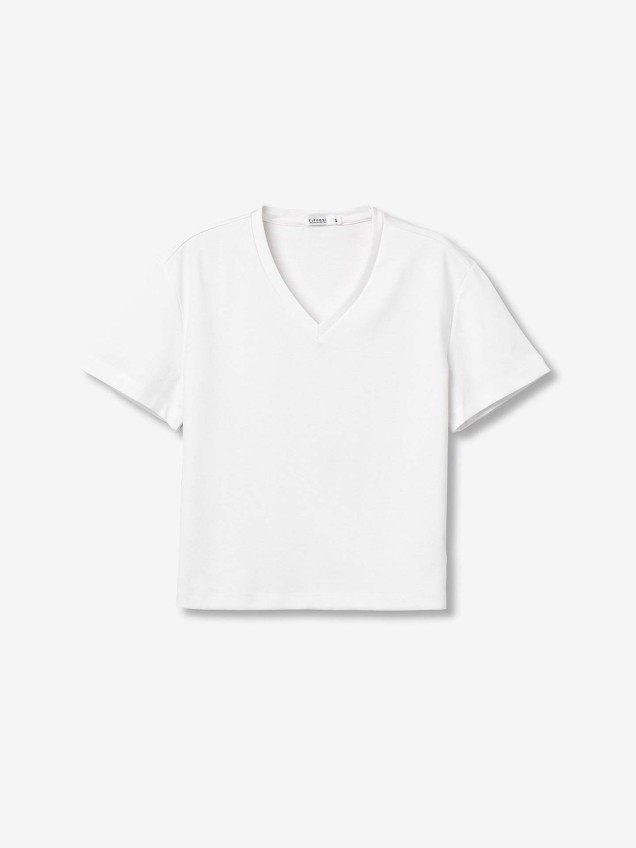 T-Shirt com Decote em V