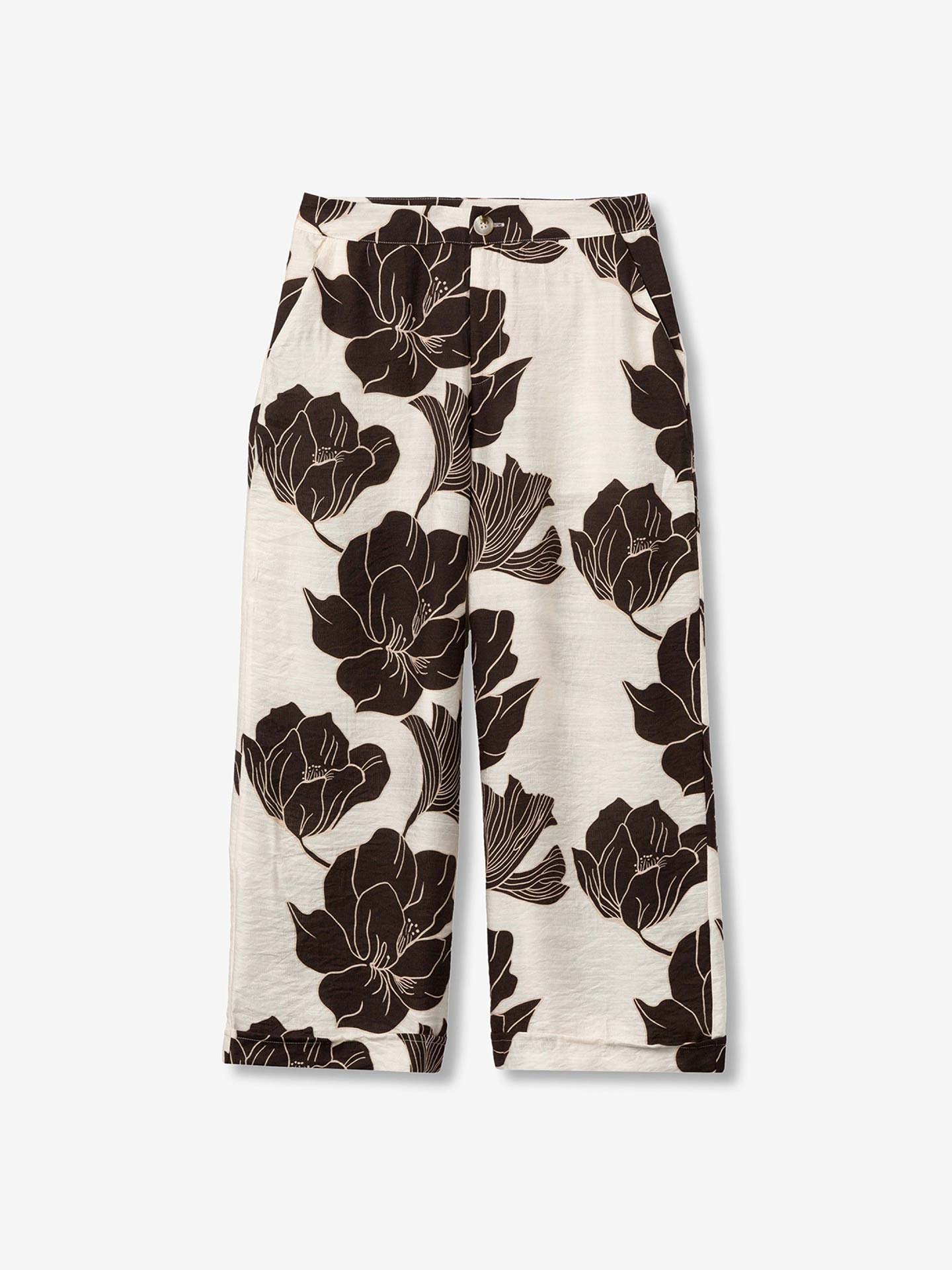 Cal�as Culotte com Padr�o Floral