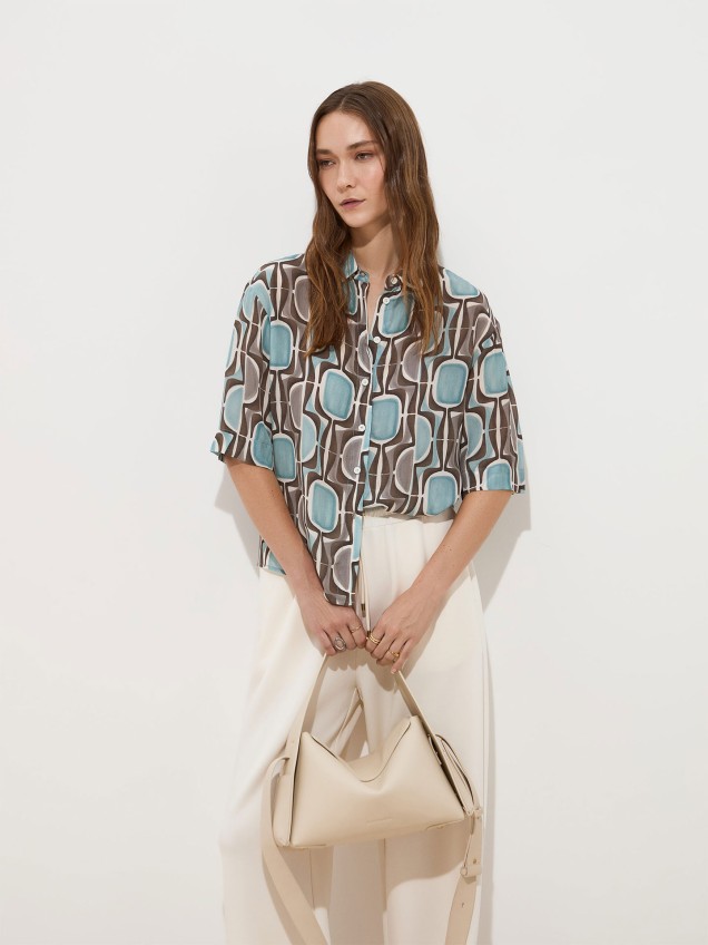 BLusa de Manga Curta Fluida