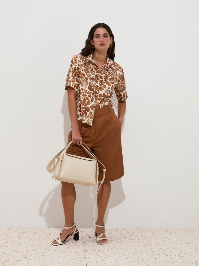 Camisa de Manga Curta com Estampado Floral