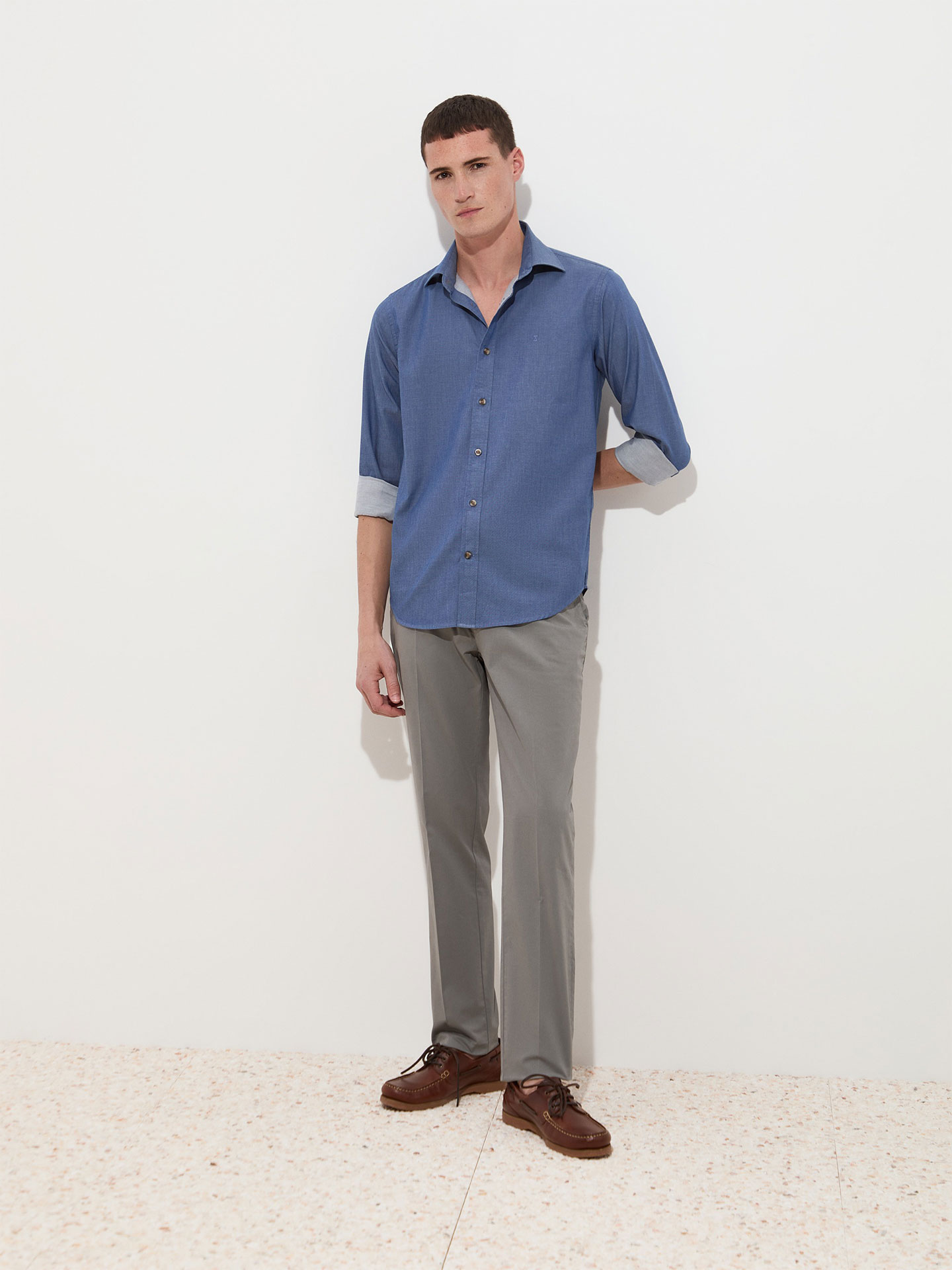 Camisa Slim Fit com Micro-Padrão