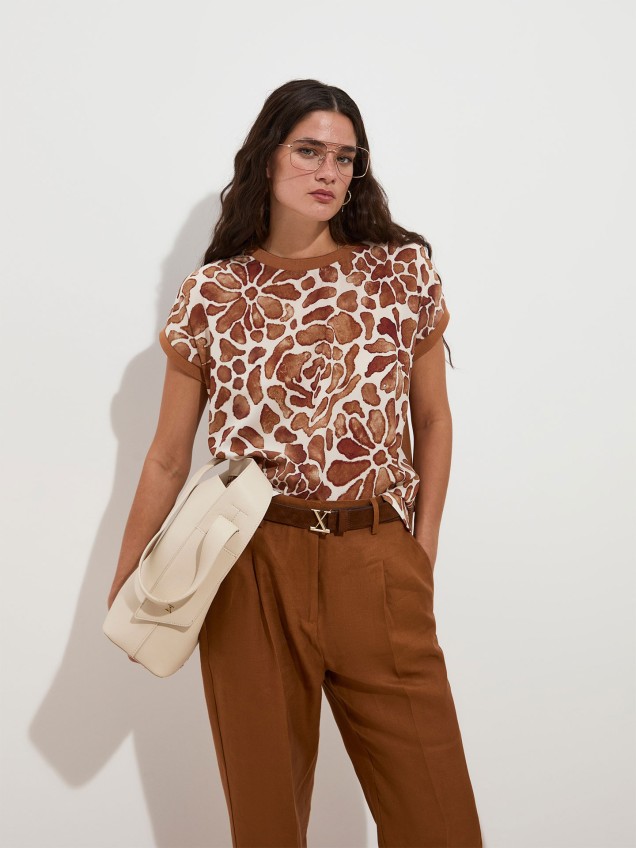 T-shirt com Estampado Floral