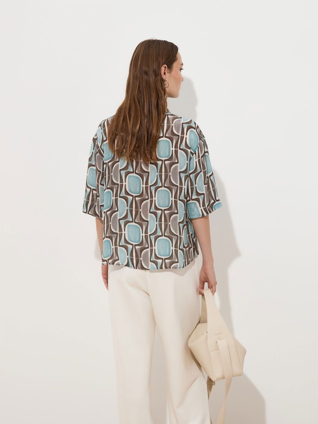 BLusa de Manga Curta Fluida