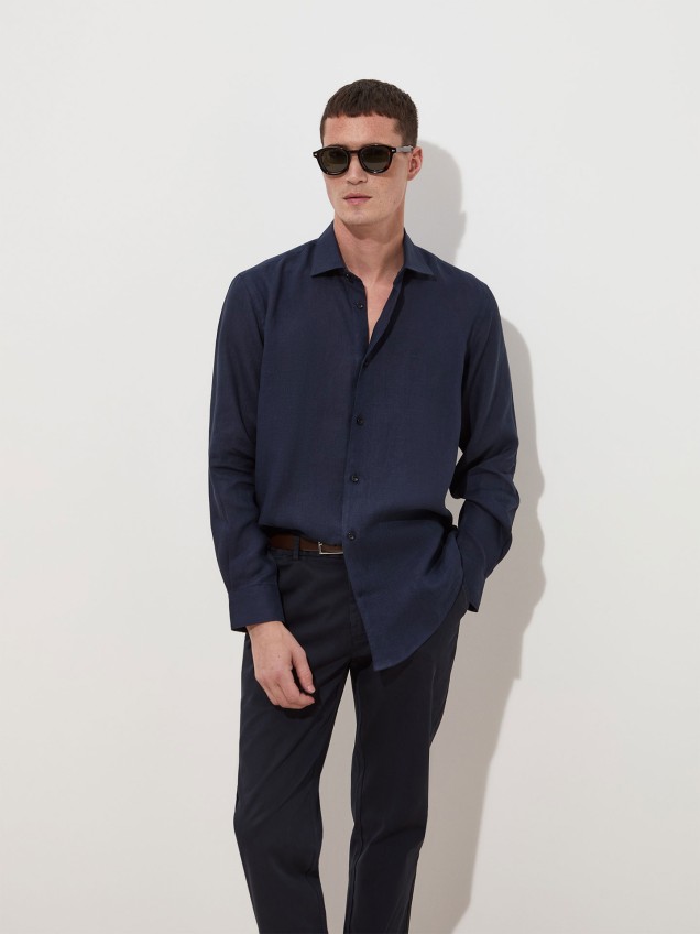 Camisa de Linho Regular Fit