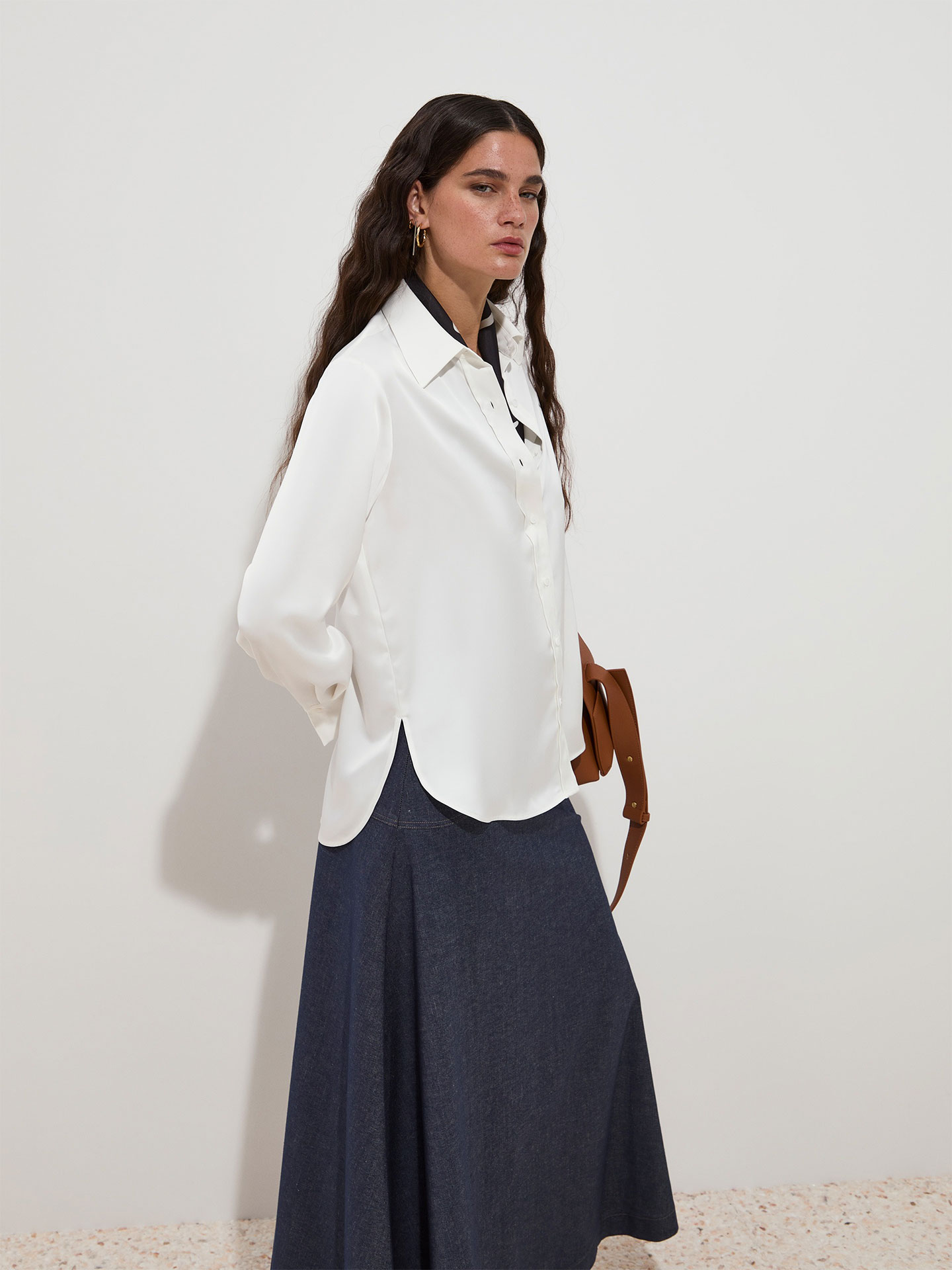 Camisa Fluida Acetinada