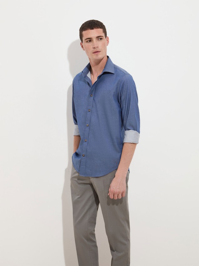 Camisa Slim Fit com Micro-Padrão