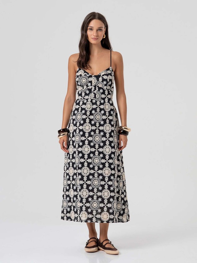 Vestido Midi com Padrão