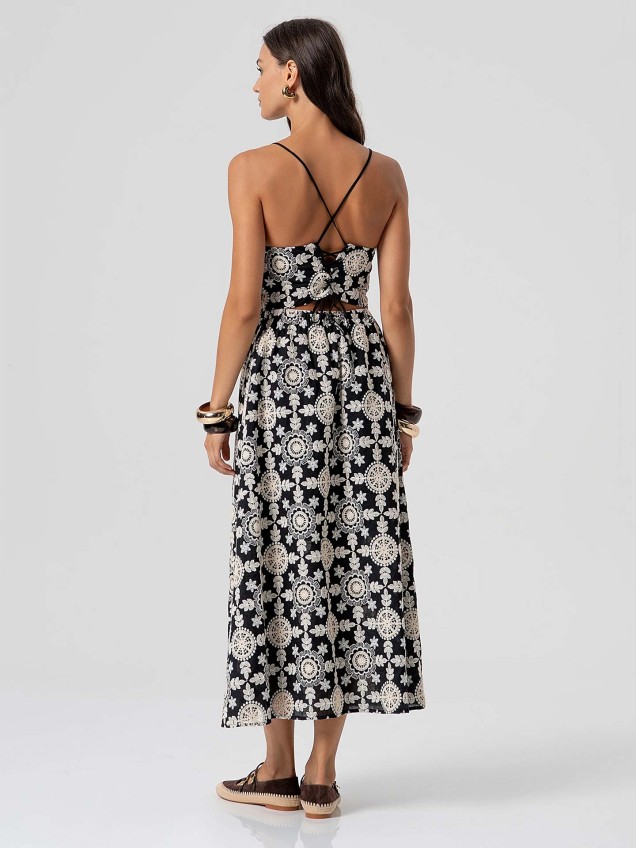 Vestido Midi com Padrão