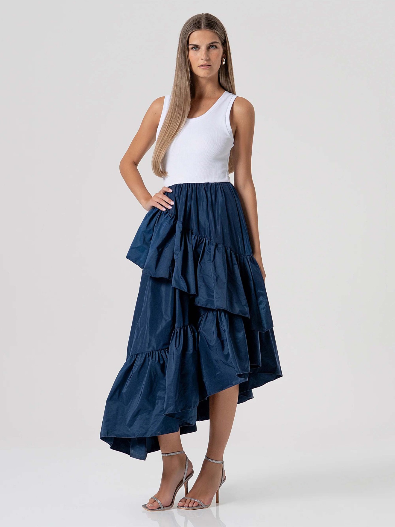 Vestido Midi Combinado