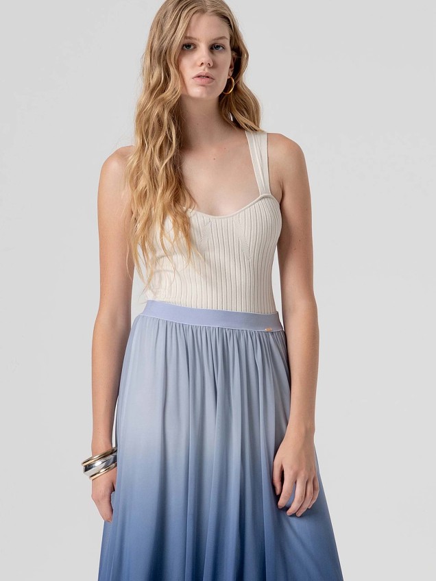 Saia Midi de Tule com Efeito Dégradé