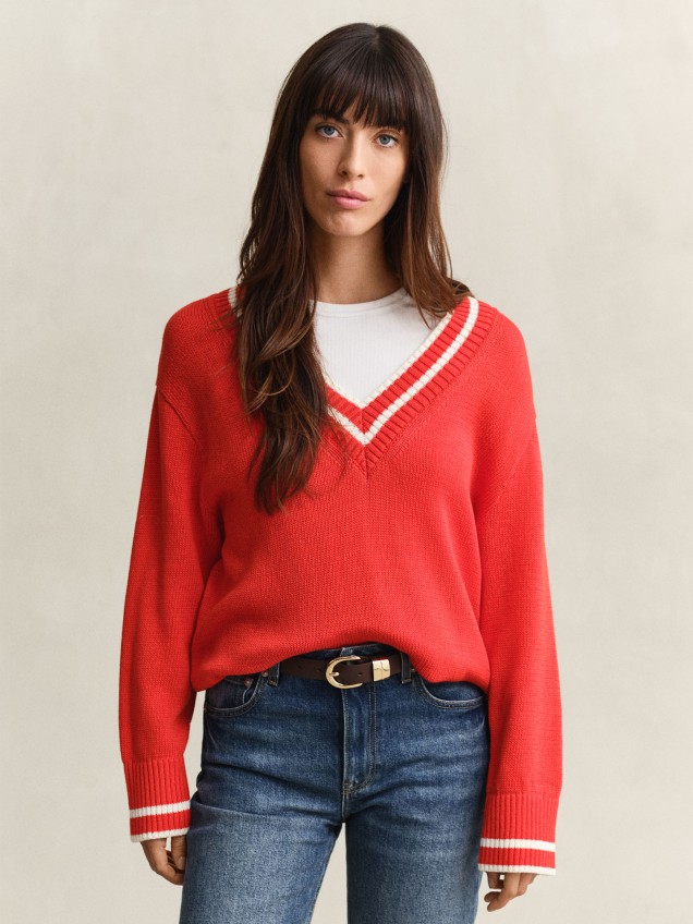 Camisola de Malha com Decote em V