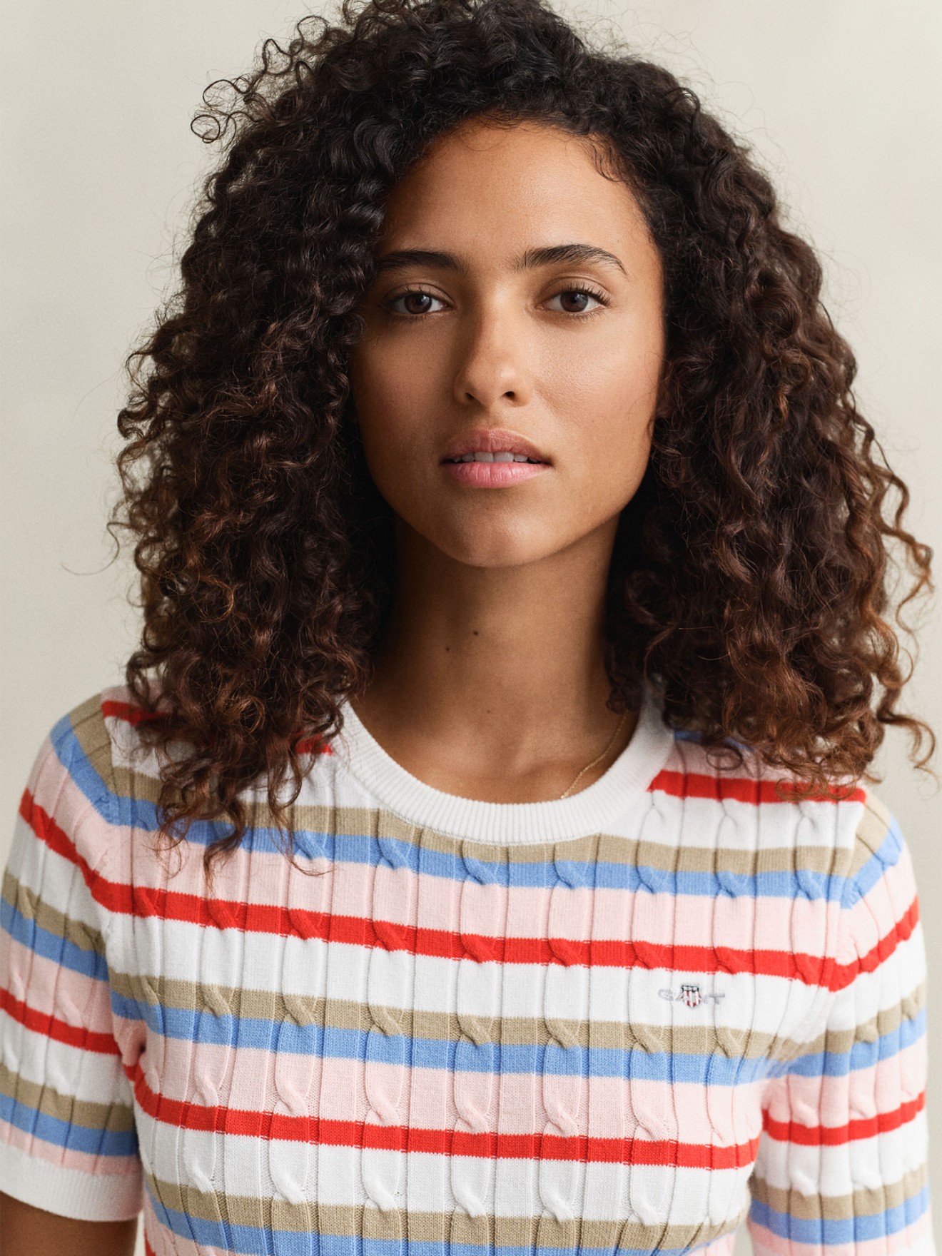 Camisola de Malha Texturada �s Riscas