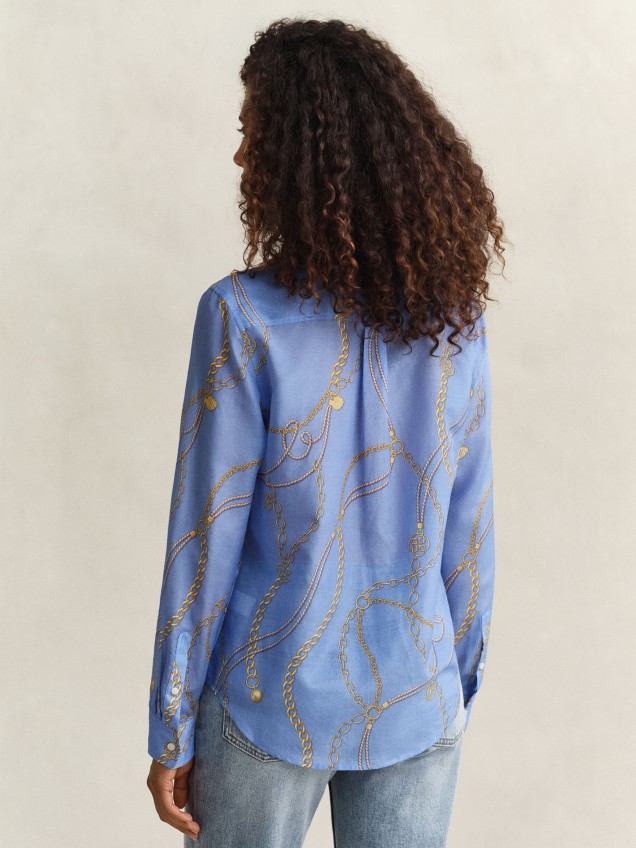 Camisa com Padrão de Correntes