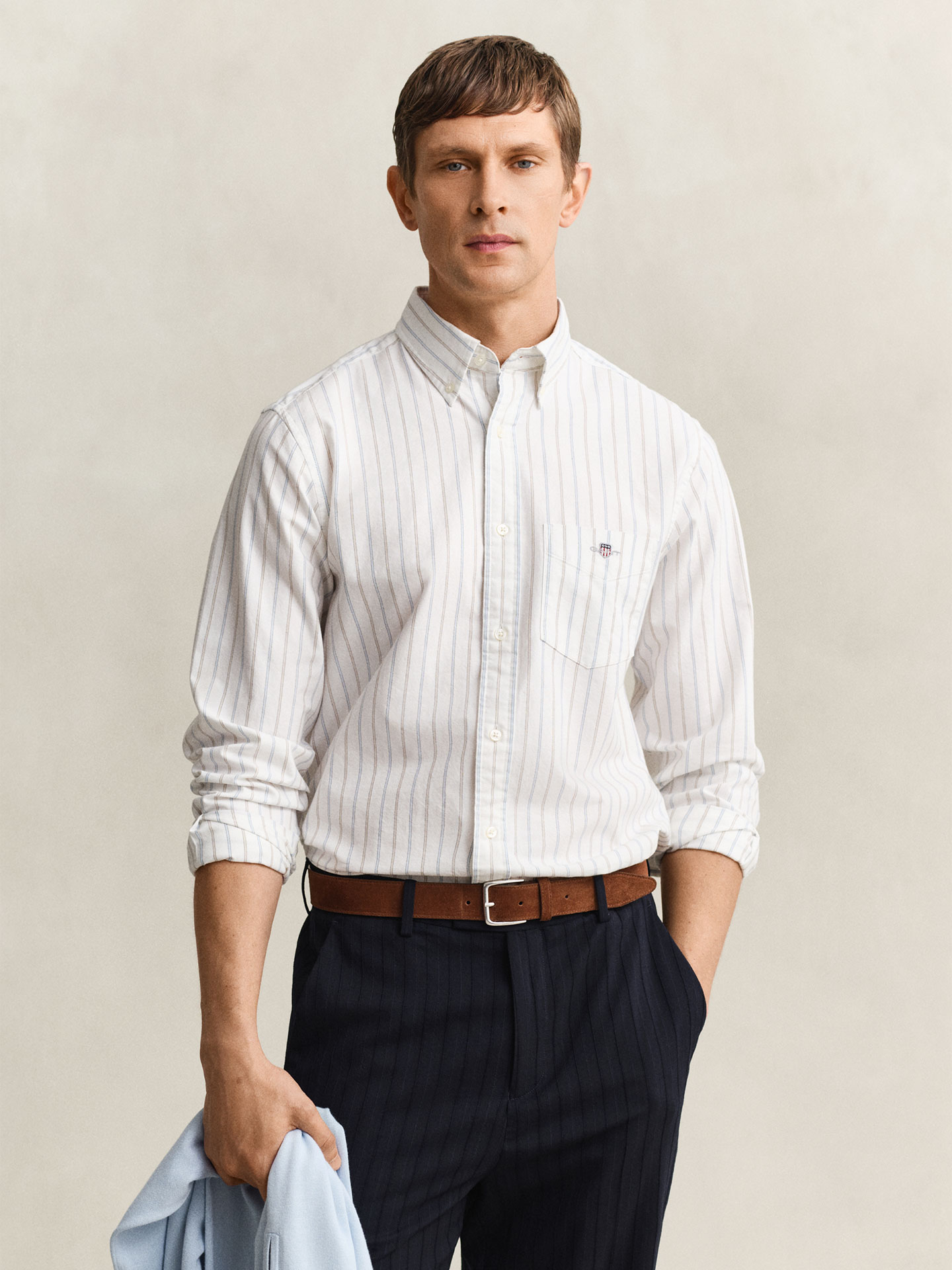 Camisa às Riscas Regular Fit
