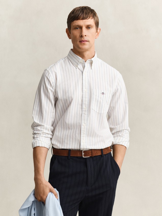 Camisa �s Riscas Regular Fit