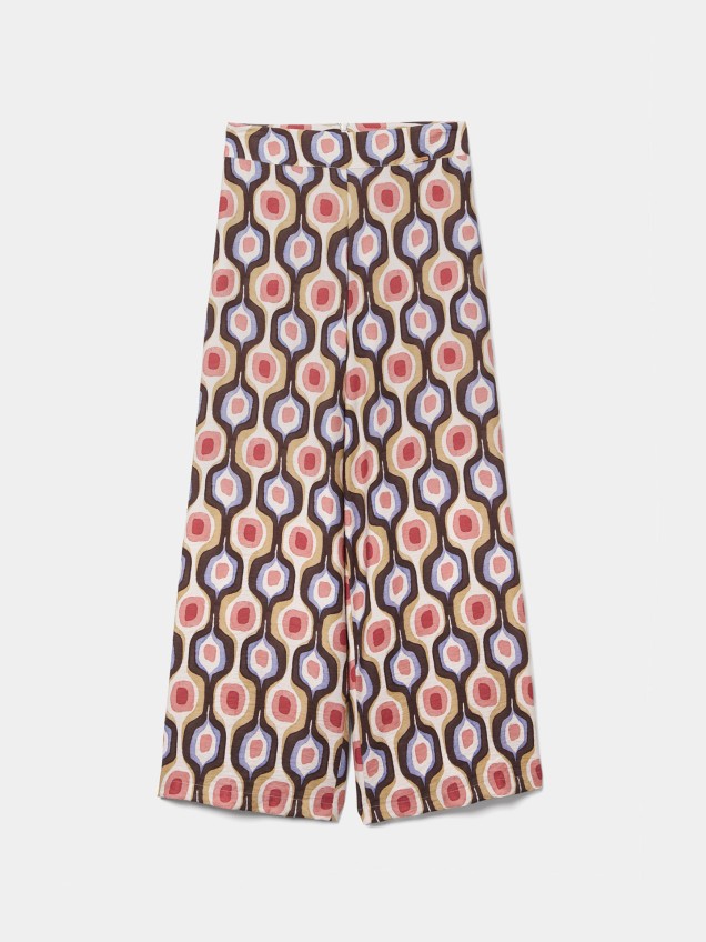 Cal�as Pantalona Fluidas com Estampado