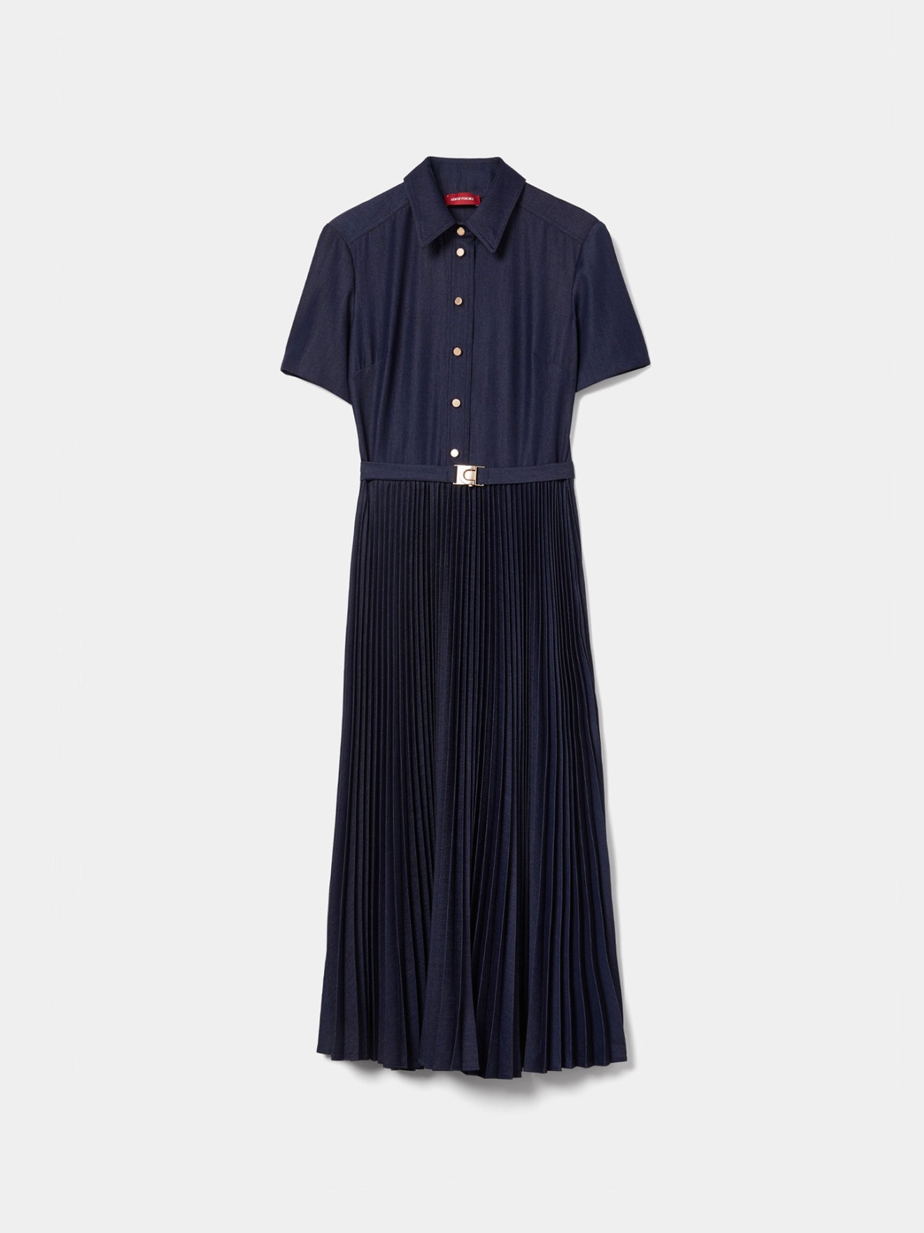 Vestido Camiseiro Midi Efeito Ganga