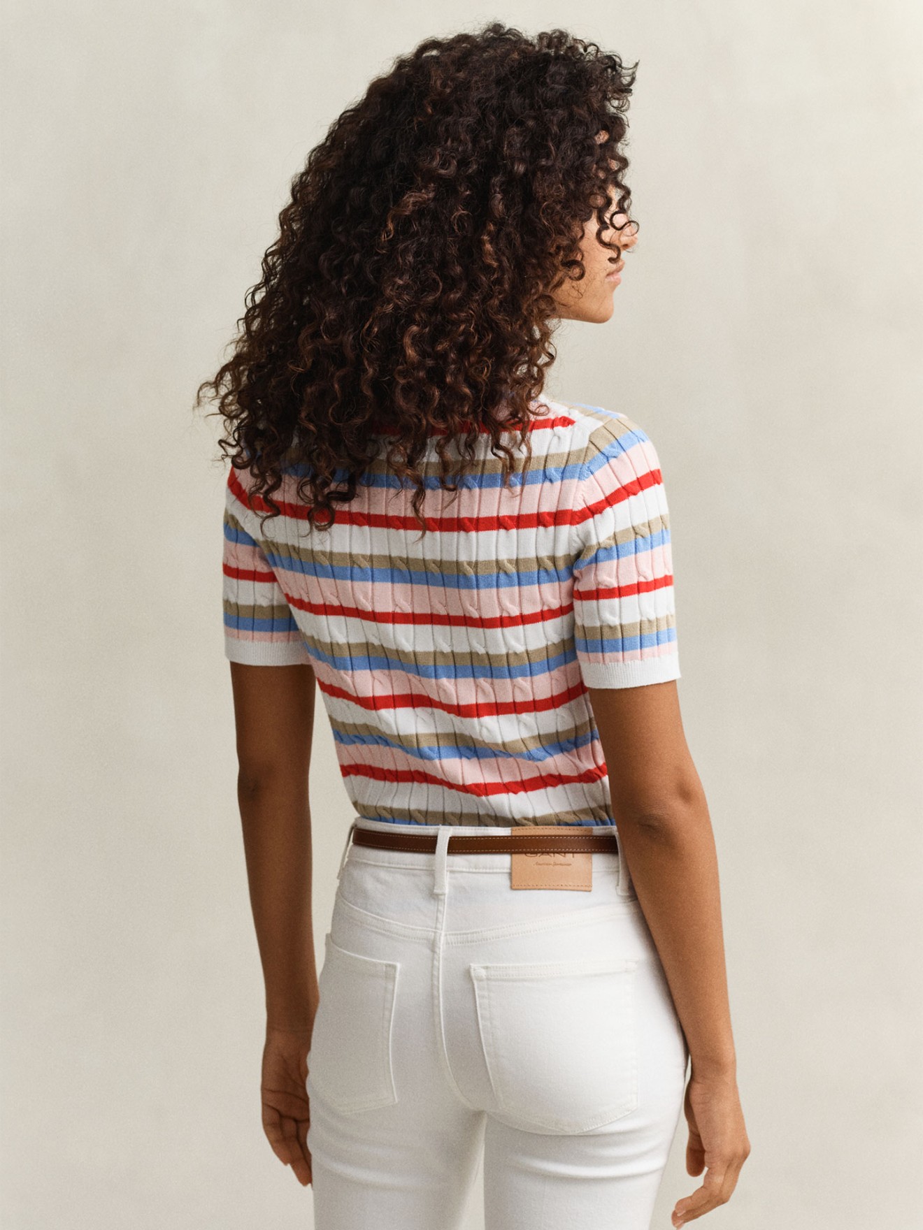 Camisola de Malha Texturada �s Riscas