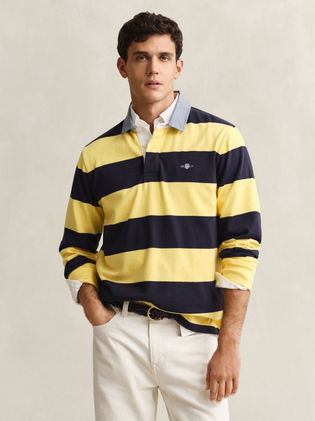 Polo de Manga Comprida �s Riscas