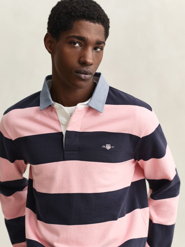 Polo de Manga Comprida às Riscas