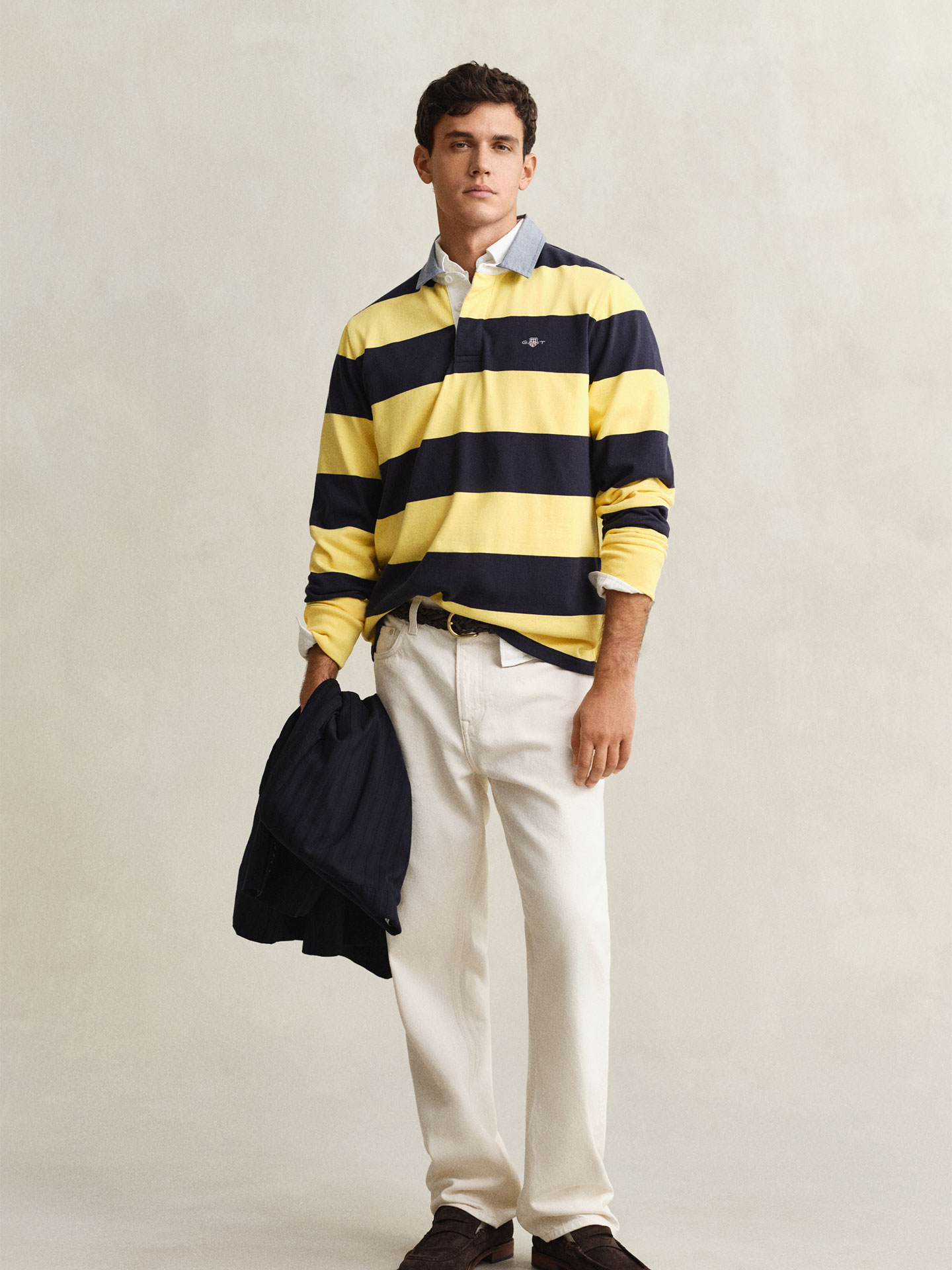 Polo de Manga Comprida às Riscas