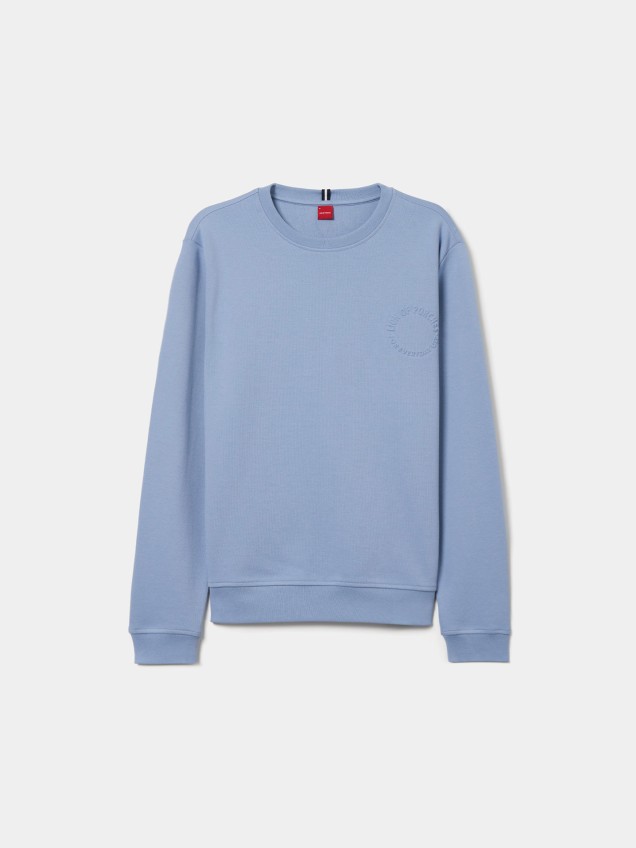 Sweatshirt com Lettering em Relevo