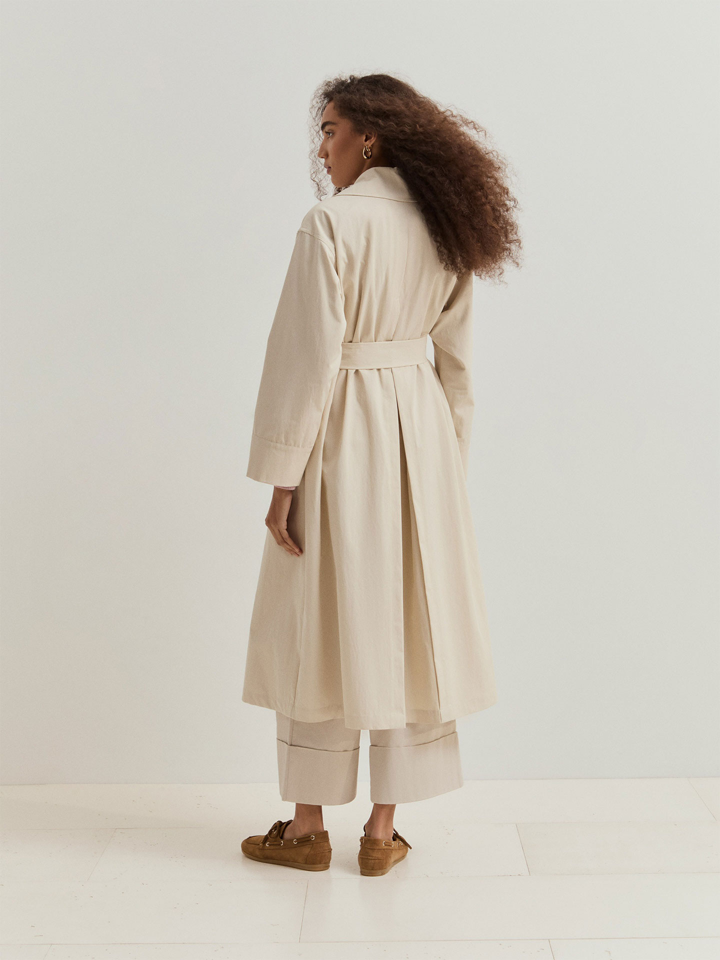 Gabardine Comprida de Trespasse com Cinto