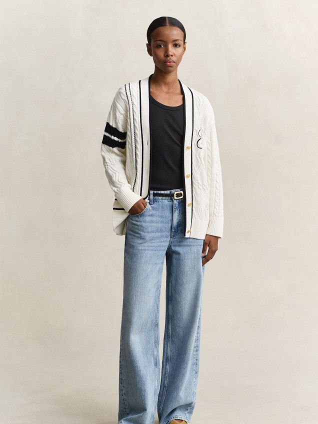 Casaco de Malha com Decote em V