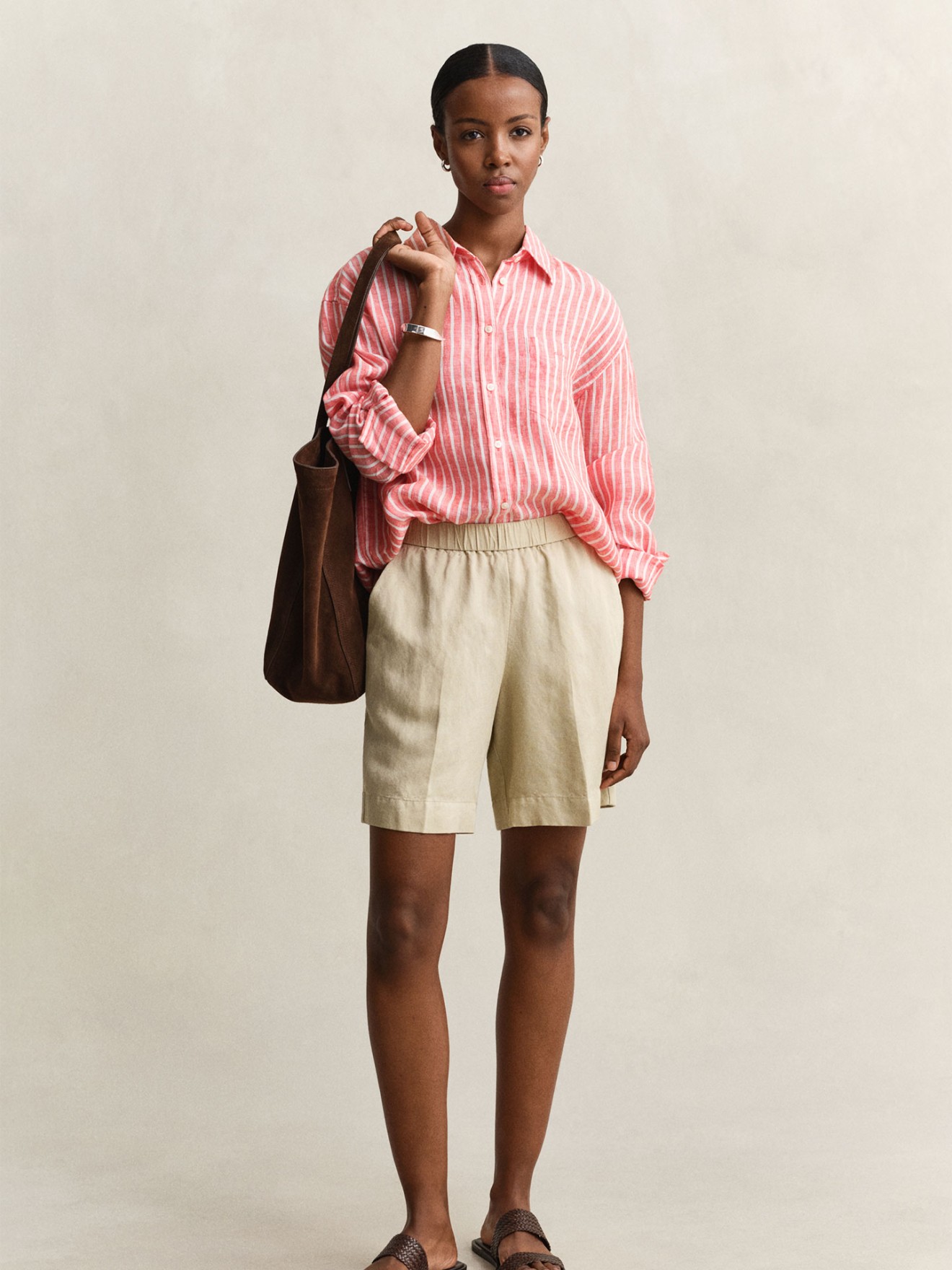 Camisa de Linho �s Riscas