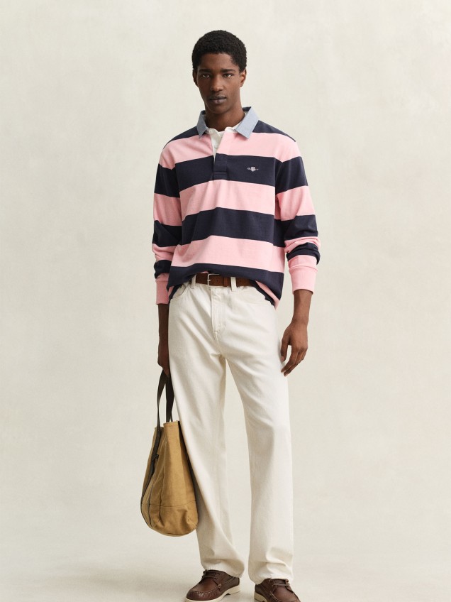 Polo de Manga Comprida às Riscas