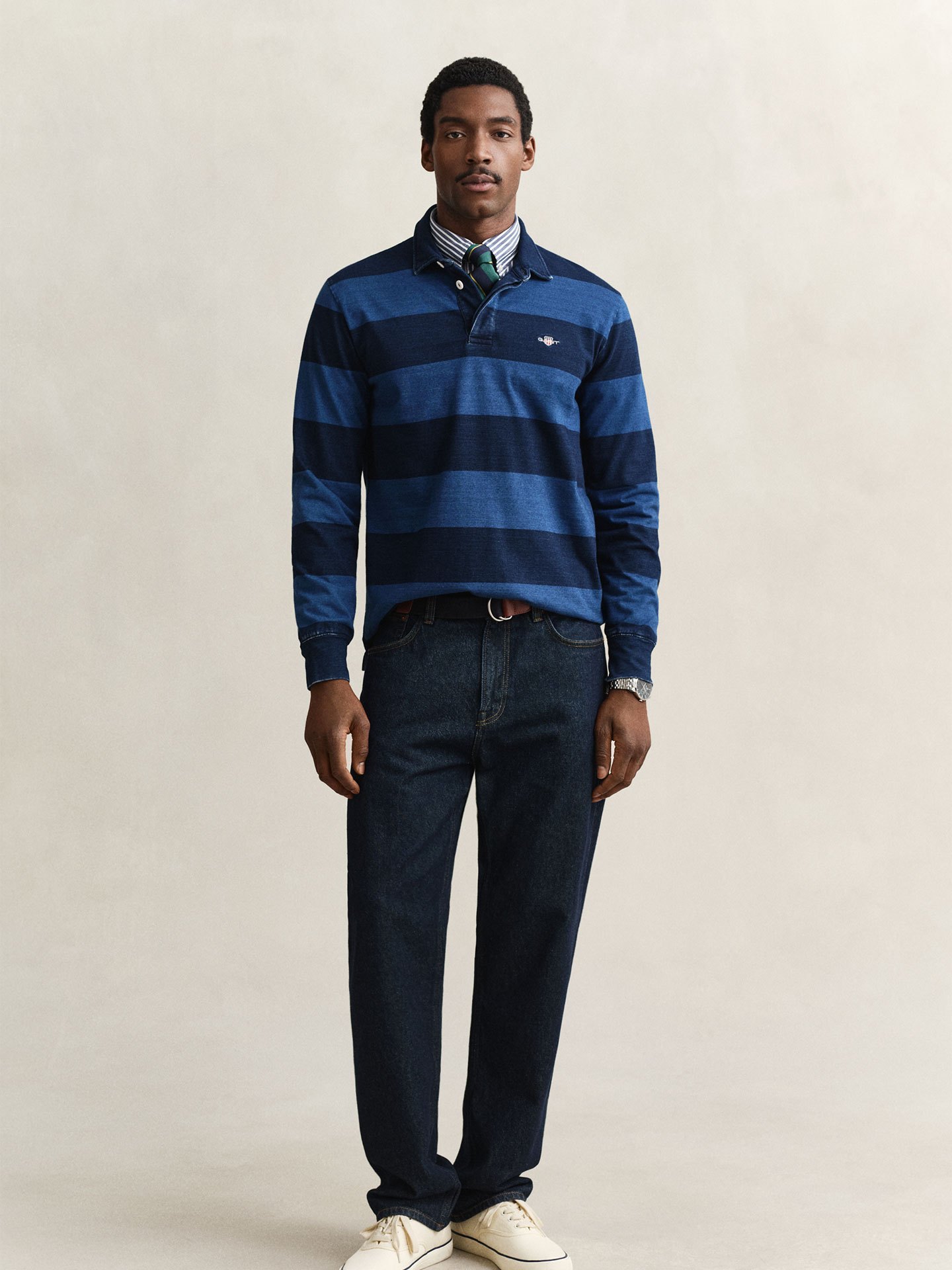 Polo de Manga Comprida às Riscas