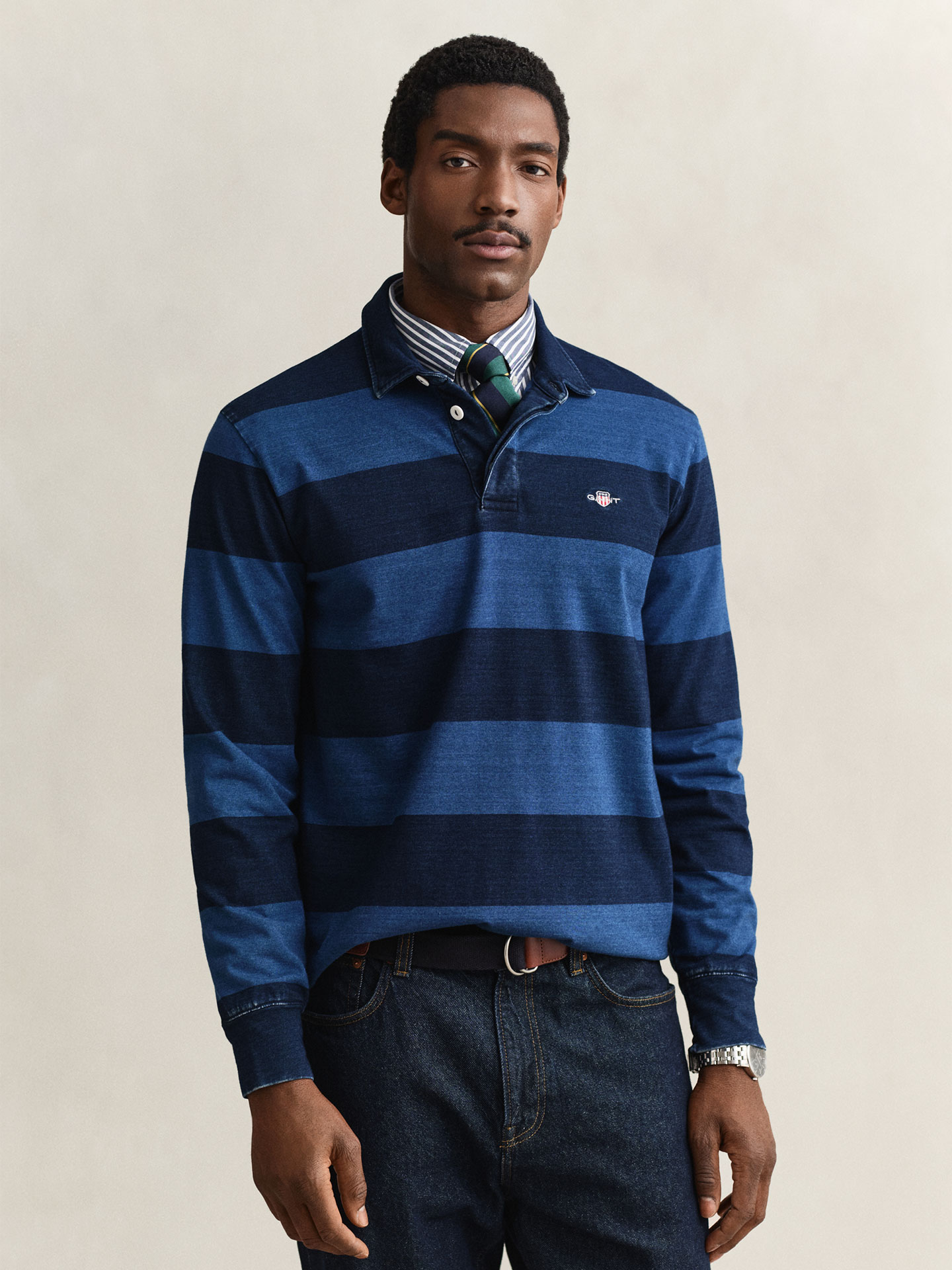 Polo de Manga Comprida às Riscas