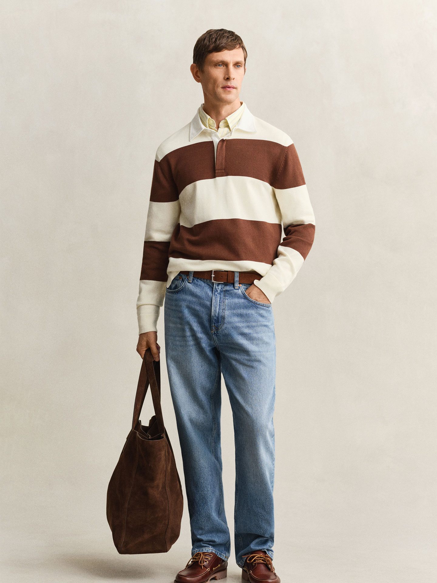 Polo de Manga Comprida às Riscas