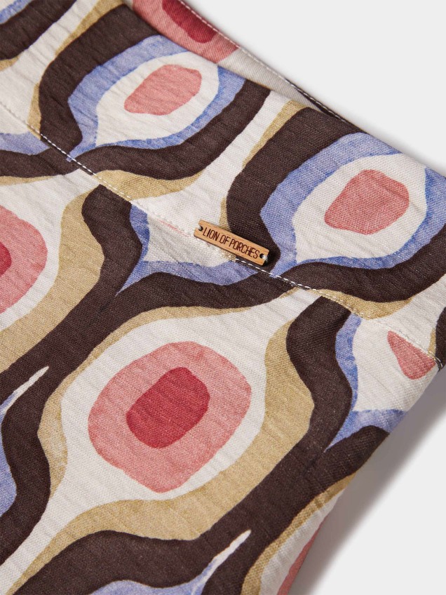 Calças Pantalona Fluidas com Estampado