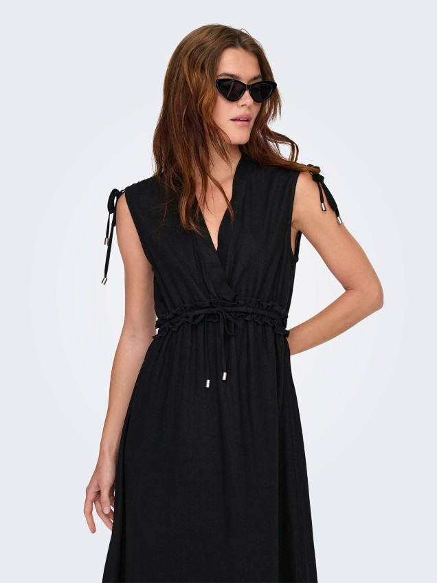 Vestido Comprido com Decote em V