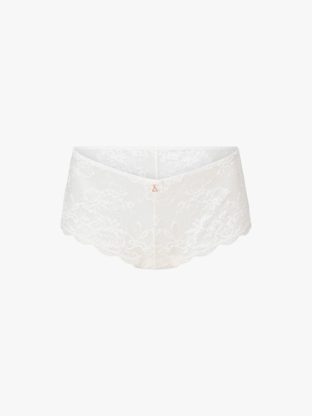 Cueca Hipster de Renda Floral Semi-Transparente