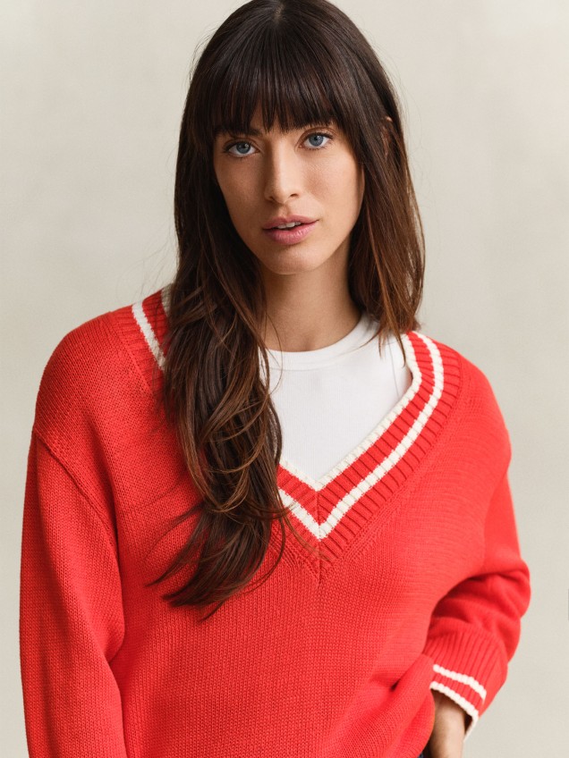 Camisola de Malha com Decote em V