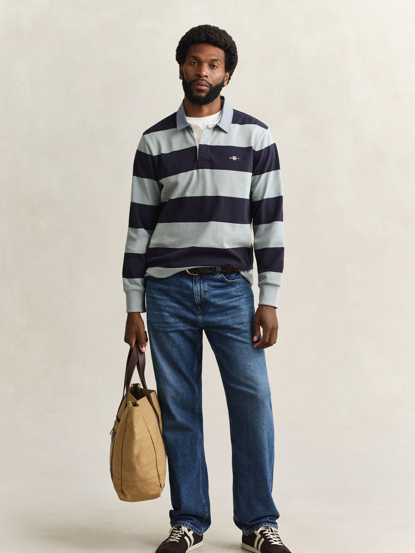 Polo de Manga Comprida às Riscas